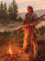 Todd Connor, Free Trapper's Fire, Oil on canvas
