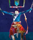 John Nieto, Apache Mountain Spirit Dancer, Acrylic on canvas