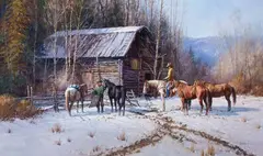 Martin Grelle, A Western Winter, Oil on canvas