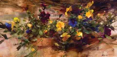 Richard Schmid, Pansies, Oil on canvas
