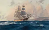 Christopher Blossom, Clippership Young America, Oil on canvas