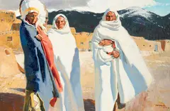 John Moyers, Pueblo Council, Oil on canvas