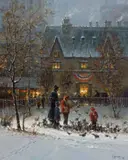 G. Harvey, Children in the Park, Oil on canvas
