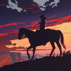 Billy Schenck, Rider on the Ridge, Oil on canvas