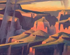 Ed Mell, Deep Rain, Oil on canvas mounted to board
