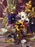 Laura Robb, Pansies, Oil on canvas