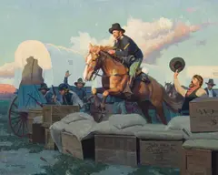 Going For Help by Don Spaulding, Oil on canvas, sold Apr 2026