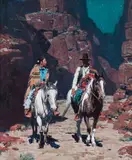 David Mann, Early Morning Gossip, Oil on canvas