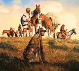 Joseph Velazquez, Adventures of the Fur Trade, Oil on canvas