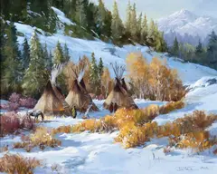 Joni Falk, Souvenirs in the Wilderness, Oil on board