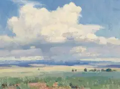 Jim Norton, Cloud Study, Oil on board