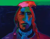 John Nieto, Crow Warrior, Acrylic on canvas