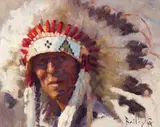 Brandon Bailey, Wisdom of the Lakota, Oil on board
