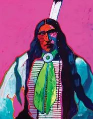 John Nieto, Green Silk Bandana, Acrylic on canvas