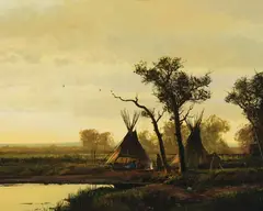 Michael Coleman, Golden Camp, Oil on board