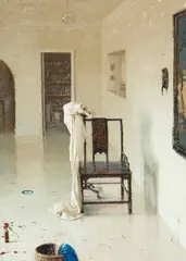 Daniel Sprick, Interior with Chair, Oil on board