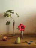 Daniel Sprick, Hibiscus, Oil on board