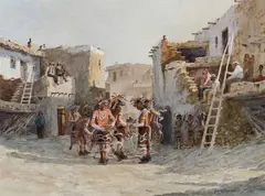 David Halbach, Pueblo Ceremony, Watercolor