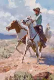 Grant Redden, Wrangler, Oil on board