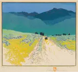 Gustave Baumann, Bound for Taos, Woodblock print, 40/120