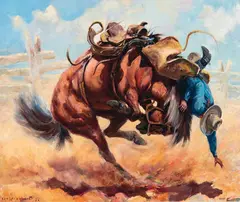 Corral Dust by Olaf Wieghorst, Oil on canvas, sold Apr 2026