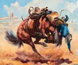 Olaf Wieghorst, Corral Dust, Oil on canvas