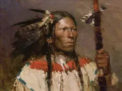 Z. S. Liang, Fish Hawk - Piegan, Oil on canvas