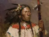 Z. S. Liang, Fish Hawk - Piegan, Oil on canvas