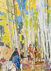 Jerry Jordan, The Aspen Rise In Prayer, Oil on board