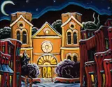 Kim Douglas Wiggins, A Winter Night, Oil on board