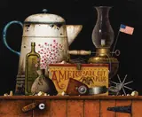Charles Wysocki, Cowboys Still Life, Oil on canvas