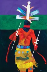 John Nieto, Apache Mountain Spirit Dancer, Acrylic on canvas