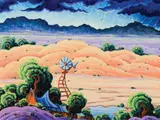 Kim Douglas Wiggins, Shower Near Corona, Oil on canvas