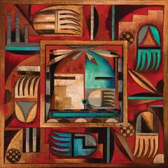 Tony Abeyta, Untitled (Abstract), Oil on board and painted frame