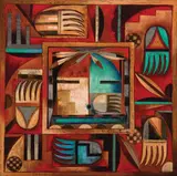 Tony Abeyta, Untitled (Abstract), Oil on board and painted frame