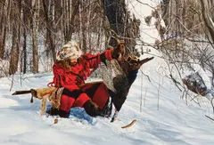 Paul Calle, Good Hunting, Oil on board