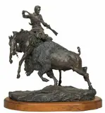 Earle Heikka, Buffalo Hunter - When Guns Were Slow, Bronze, cast 5/36