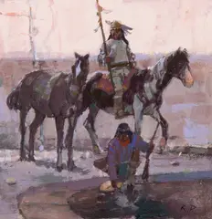 Kenneth Riley, The Source study, Acrylic on board