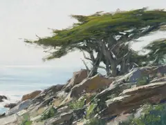 Matt Smith, Sweeping Cypress, Oil on board