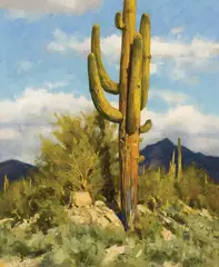 Matt Smith, An Old Saguaro, Oil on canvas
