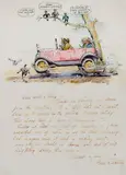 J. K. Ralston, Illustrated Personal Letter, Watercolor and Ink