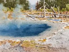 Joseph Bohler, Yellowstone Blues, Watercolor