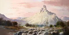 Bill Shaddix, The Afterglow of Day (Pinnacle Peak, Scottsdale, Arizona), Oil on canvas