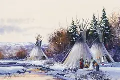 Kirk Randle, Untitled (Teepees), Gouache