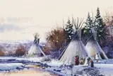 Kirk Randle, Untitled (Teepees), Gouache