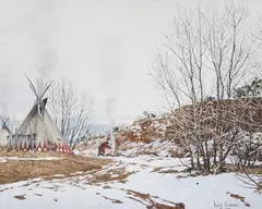 David Sanders, Untitled (Indian, teepee), Pastel