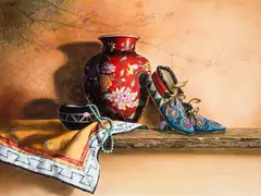 Lisa Danielle, Porcelain, Plains, Pueblo & Silk, Mixed Media