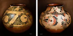 Greg English, Set of Two: San Ildefonso Pot (2), Oil on board