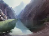Peter Nisbet, Hourglass Canyon, Oil on board