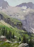 Jim Wilcox, Glacier National Park, Oil on board